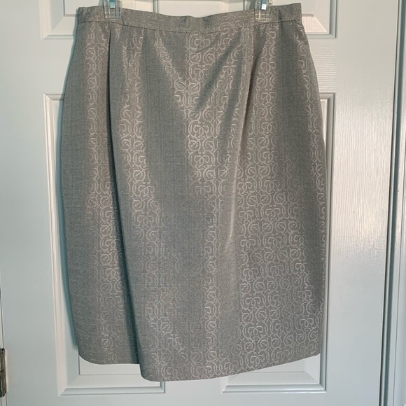 🟢 Toast of the Town Jones New York Suit Set Jacket Skirt New Made USA Taupe 14 - Picture 12 of 17